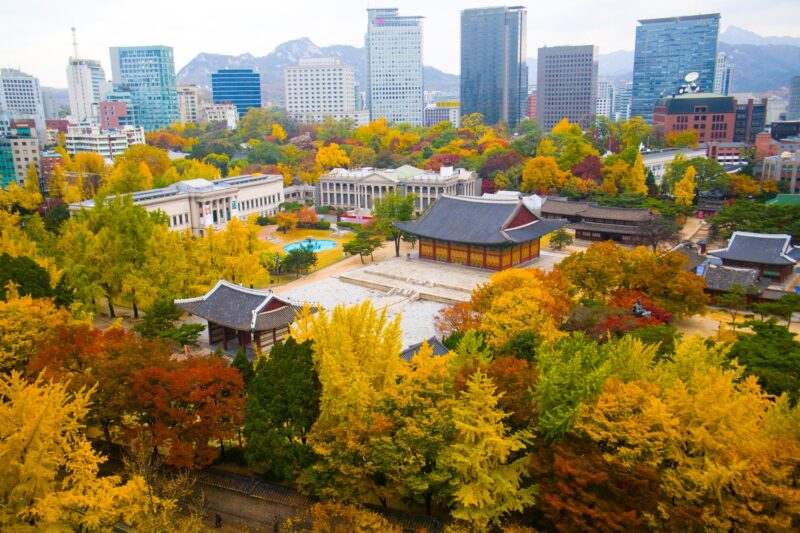 Hình ảnh Hàn Quốc phong cảnh thành phố Seoul mùa thu