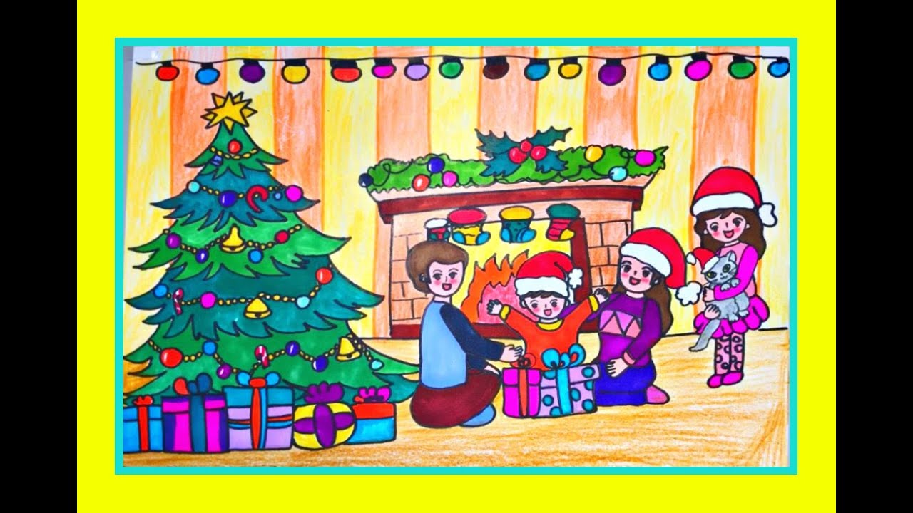 Cách vẽ tranh Noel Giáng Sinh đẹp và đơn giản nhất Mỹ Thuật Lê Trường