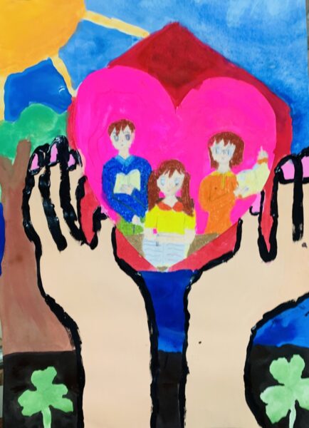 tranh vẽ đề tài mái ấm gia đình đẹp, ý nghĩa nhất