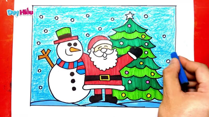 Vẽ tranh giáng sinh vẽ ông già noel