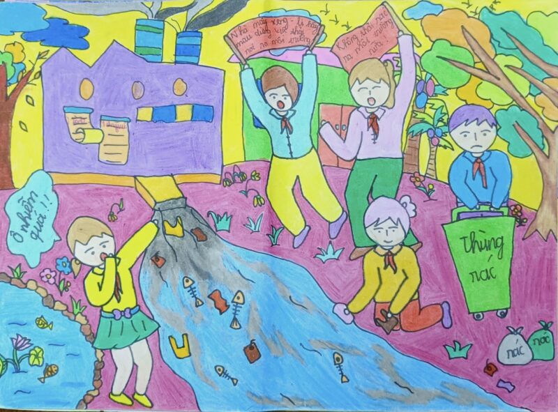 Vẽ tranh ý tưởng trẻ thơ của học sinh tiểu học