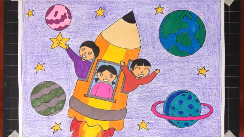 Vẽ tranh ý tưởng trẻ thơ đầy mơ mộng