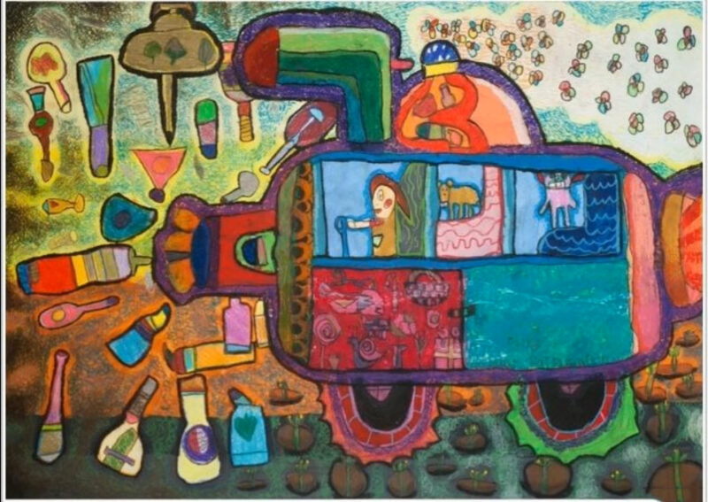 Vẽ tranh ý tưởng trẻ thơ đơn giản