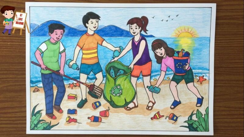 Vẽ tranh ý tưởng trẻ thơ về bảo vệ môi trường