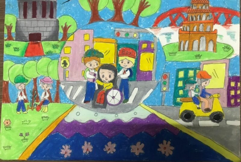 Vẽ tranh ý tưởng trẻ thơ về Hà Nội