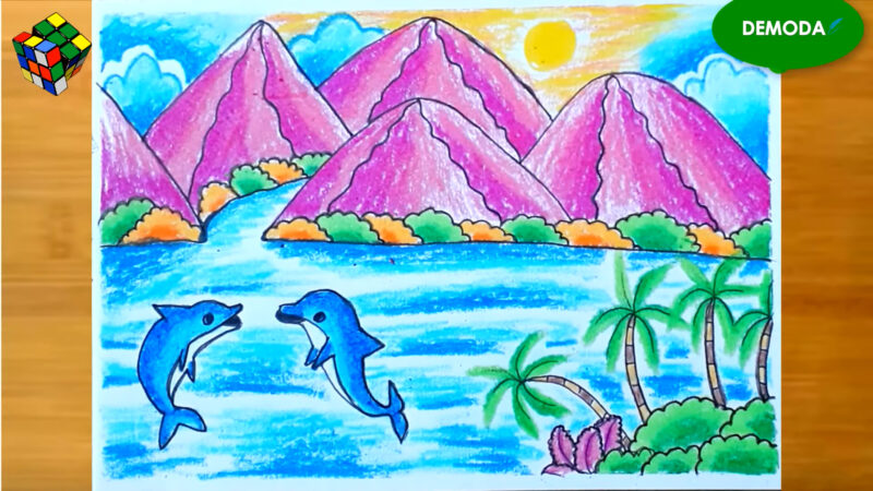 Vẽ tranh ý tưởng trẻ thơ về phong cảnh biển