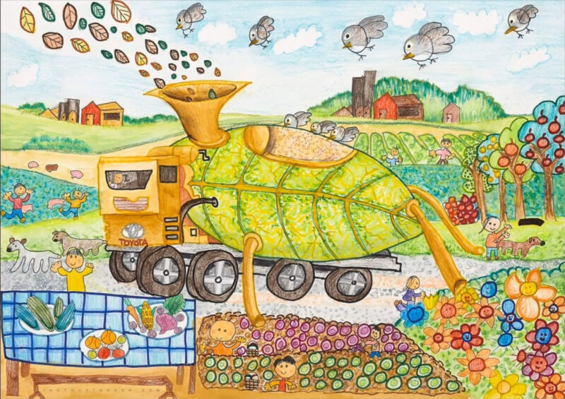 Vẽ tranh ý tưởng trẻ thơ về thế giới trong tương lai