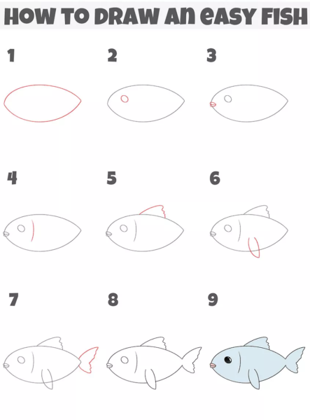 Cách vẽ con cá hoạt hình bằng 9 bước cơ bản