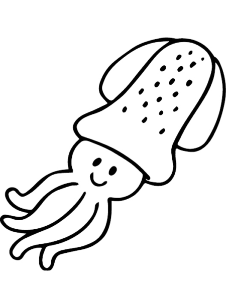 Cách vẽ con cá hoạt hình- cá mực