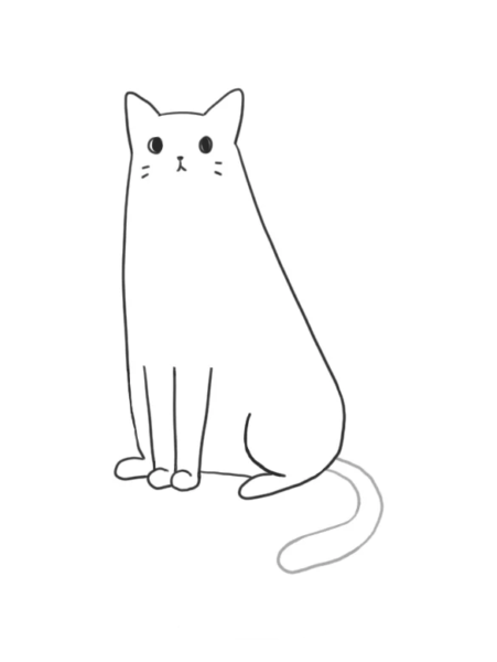 Cách vẽ mèo shiba đang ngồi