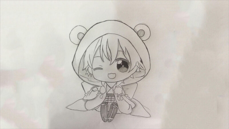 Hình vẽ chibi cô nàng nháy một mắt