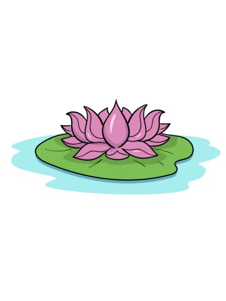 Hình vẽ hoa sen đang toả hương thơm