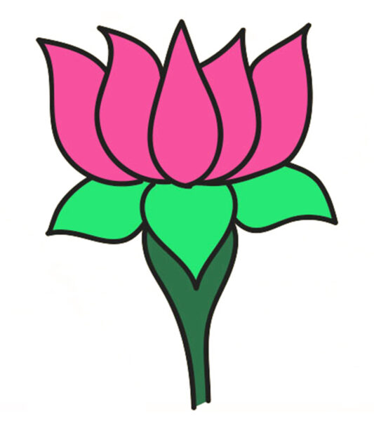 Hình vẽ hoa sen đơn giản dễ vẽ