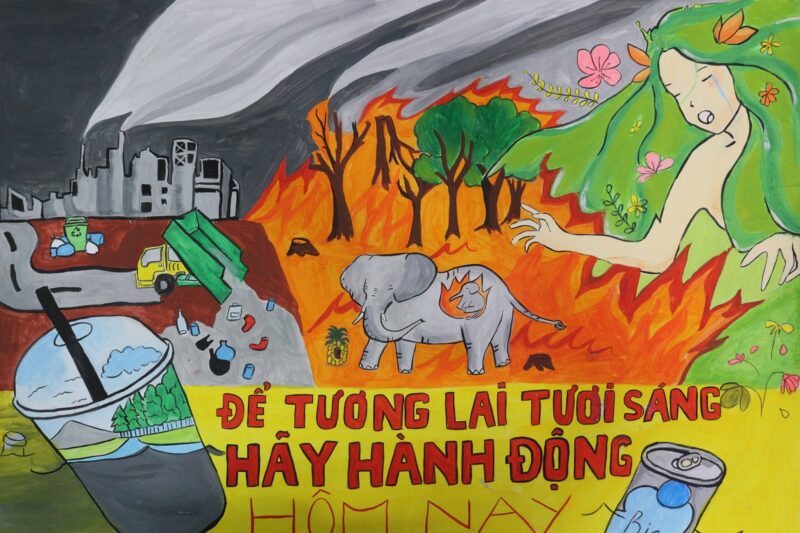 tranh vẽ cổ động bảo vệ môi trường đẹp, đơn giản nhất