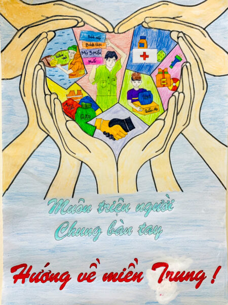 tranh vẽ đề tài cổ động hướng về miền trung