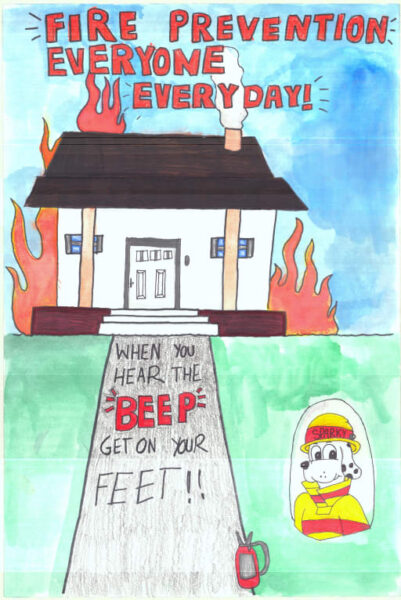 Tranh vẽ phòng chống cháy nổ học cách thoát hiểm nhờ tiếng cứu hoả