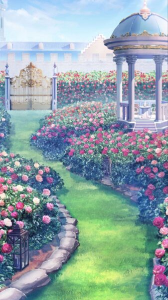 tranh vườn hoa hồng trong nhà