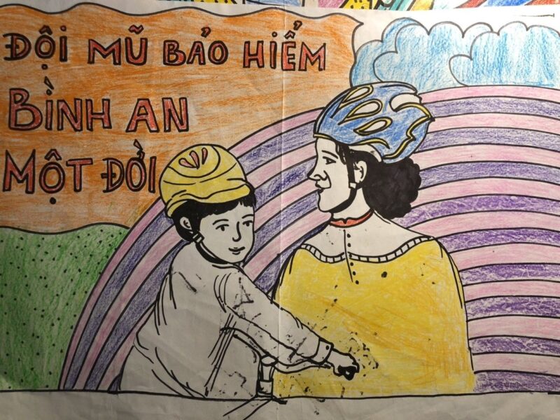 vẽ tranh cổ động chủ đề an toàn giao thông cho học sinh