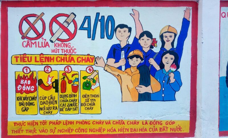 Vẽ tranh phòng chống cháy nổ cấm lửa không hút thuốc