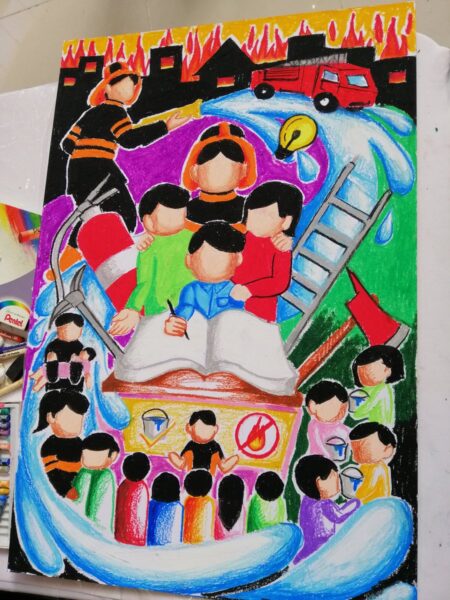 Vẽ tranh phòng hiểm họa cháy nổ đón tết mới an vui bé học kĩ năng phòng chống cháy nổ