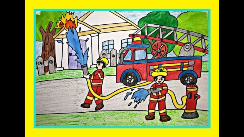 Vẽ tranh phòng hiểm họa cháy nổ đón tết mới an vui để lính cứu hoả được rảnh rỗi
