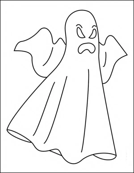 Cách vẽ con ma đang tức giận