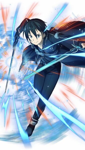 hình ảnh Kirito cầm kiếm lao tới