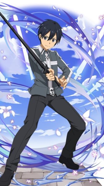 hình kirito cầm kiếm chuẩn bị chiến đấu