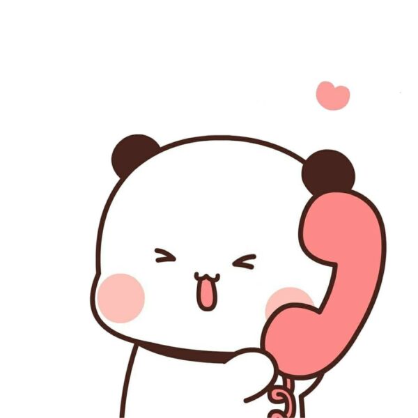 Hình vẽ đơn giản con gấu nghe điện thoại