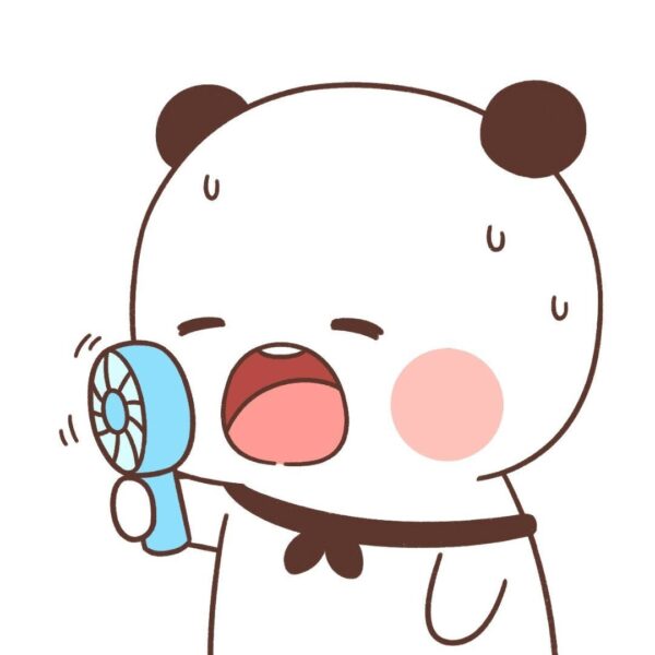 Hình vẽ đơn giản con gấu toát mồ hôi