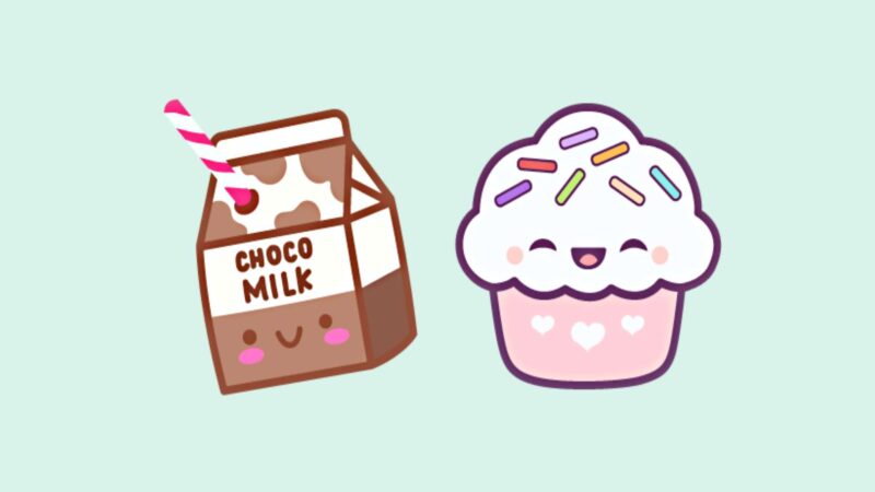 Hình vẽ đơn giản đồ ăn cute