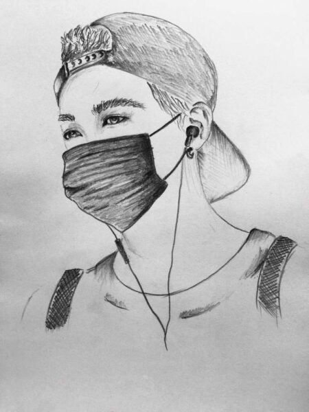 Hình vẽ đơn giản vẽ chân dung bạn trai đáng yêu