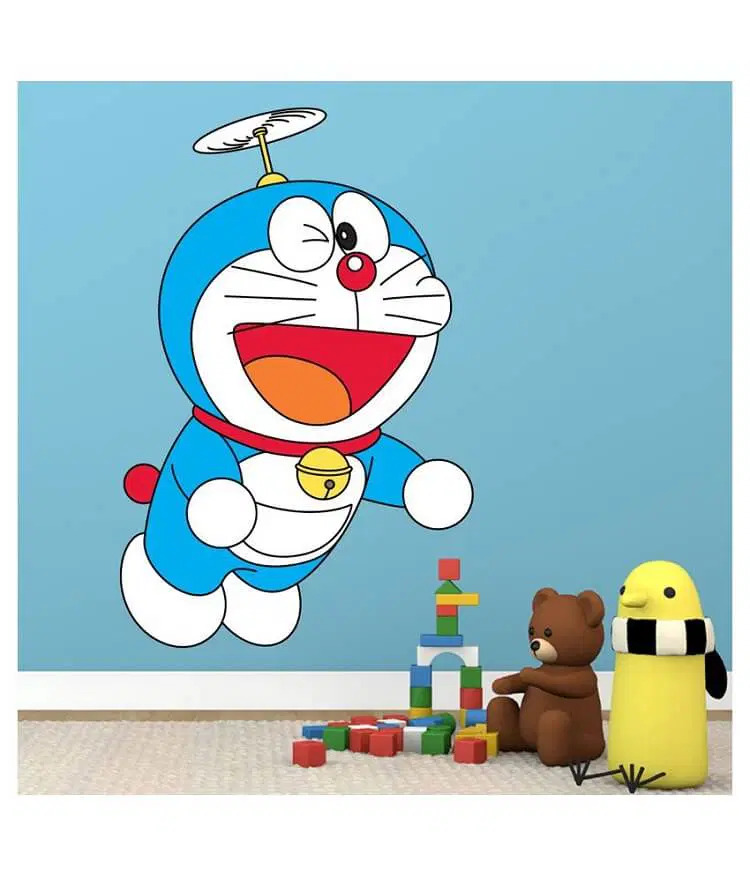 Hình vẽ Doraemon đang bay lên cao