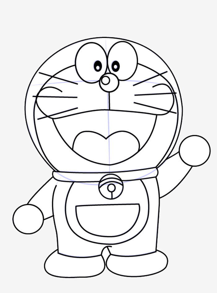 Hình vẽ Doraemon đang giơ tay