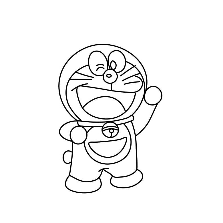 Hình vẽ Doraemon đang nháy mắt
