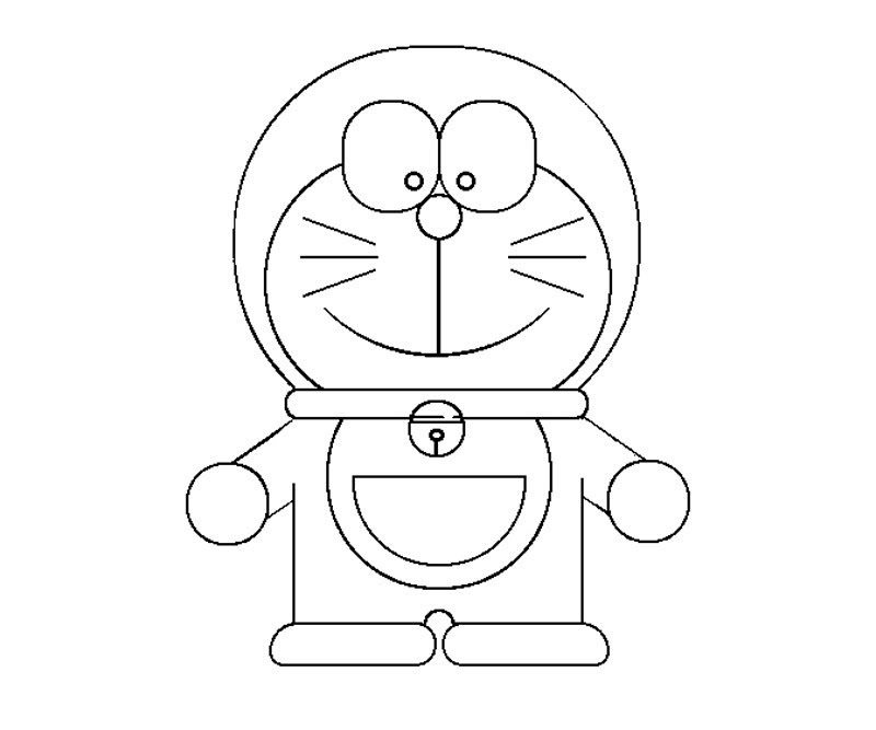 Hình vẽ Doraemon đứng nghiêm túc