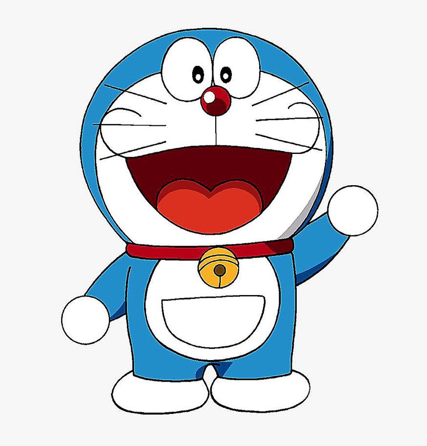 Hình vẽ Doraemon há miệng cười tươi