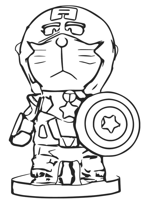 Hình vẽ Doraemon hoá thân thành siêu anh hùng