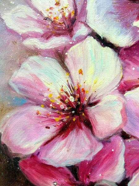 Hình vẽ hoa anh đào vẽ màu sáp đơn giản