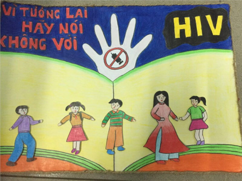 Vẽ tranh phòng chống HIV AIDS trong học đường