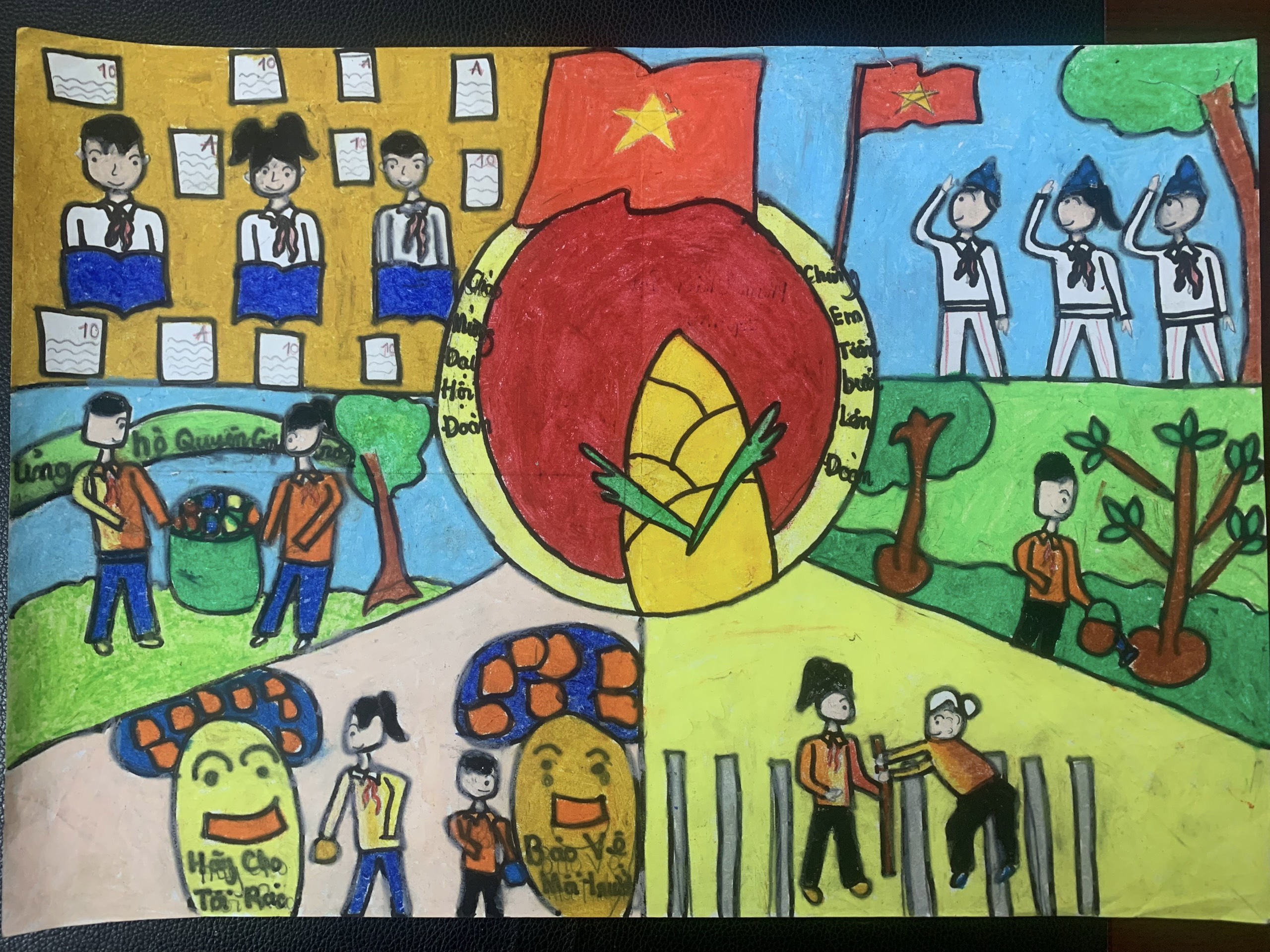 Cuộc thi vẽ tranh chào mừng kỉ niệm 92 năm ngày thành lập Đoàn Thanh niên  Cộng sản Hồ Chí Minh 2631931 2632023