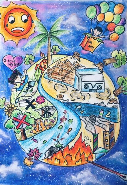 Vẽ tranh vì môi trường tương lai đơn giản đẹp quá đi