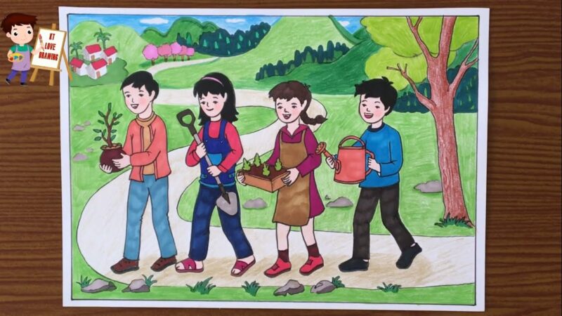 Vẽ tranh vì môi trường tương lai phủ xanh trái đất