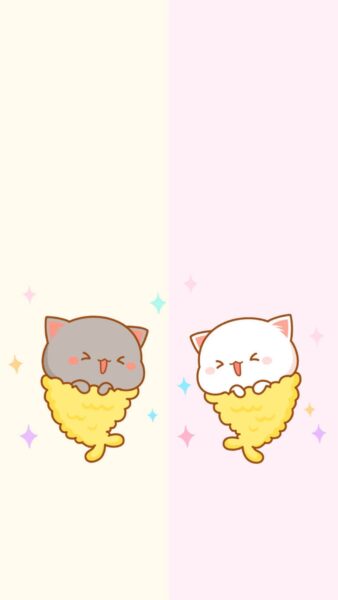 ảnh nền iphone cute con mèo đuôi tôm chiên xù