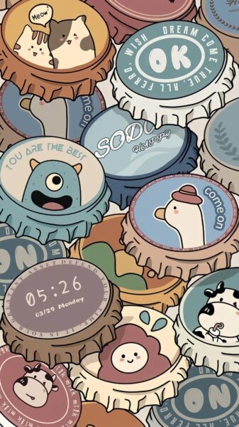 hình nền iphone cute các nắp chai