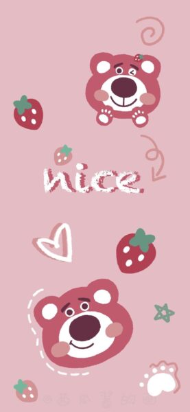 hình nền iphone cute gấu dâu