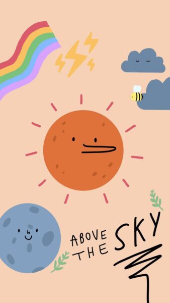 hình nền iphone cute mặt trời và mặt trăng