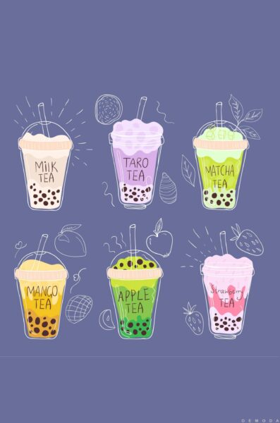 Hình vẽ Sticker cute trà sữa