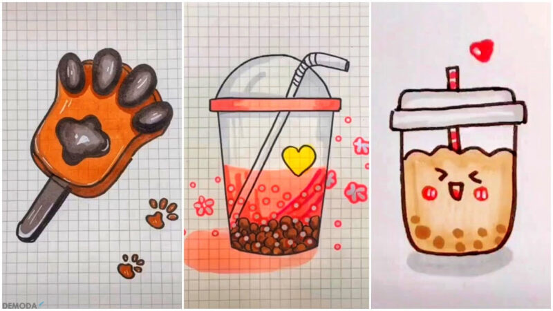 vẽ tranh cute đồ ăn đáng yêu cho con gái