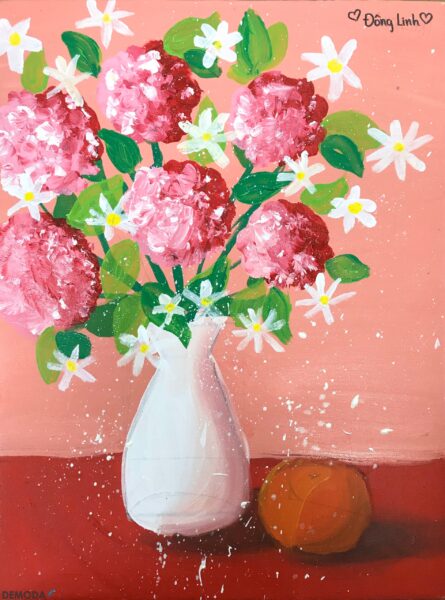 Vẽ tranh tĩnh vật lọ hoa và quả
